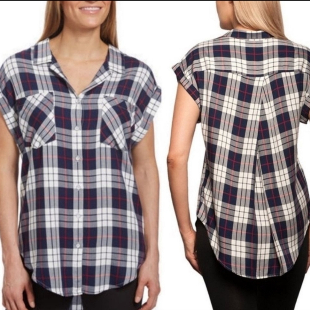 ❤️ LIKE NEW! JACHS GIRLFRIEND NEW YORK PLAID BUTTON DOWN SHIRT, MEDIUM & LARGE